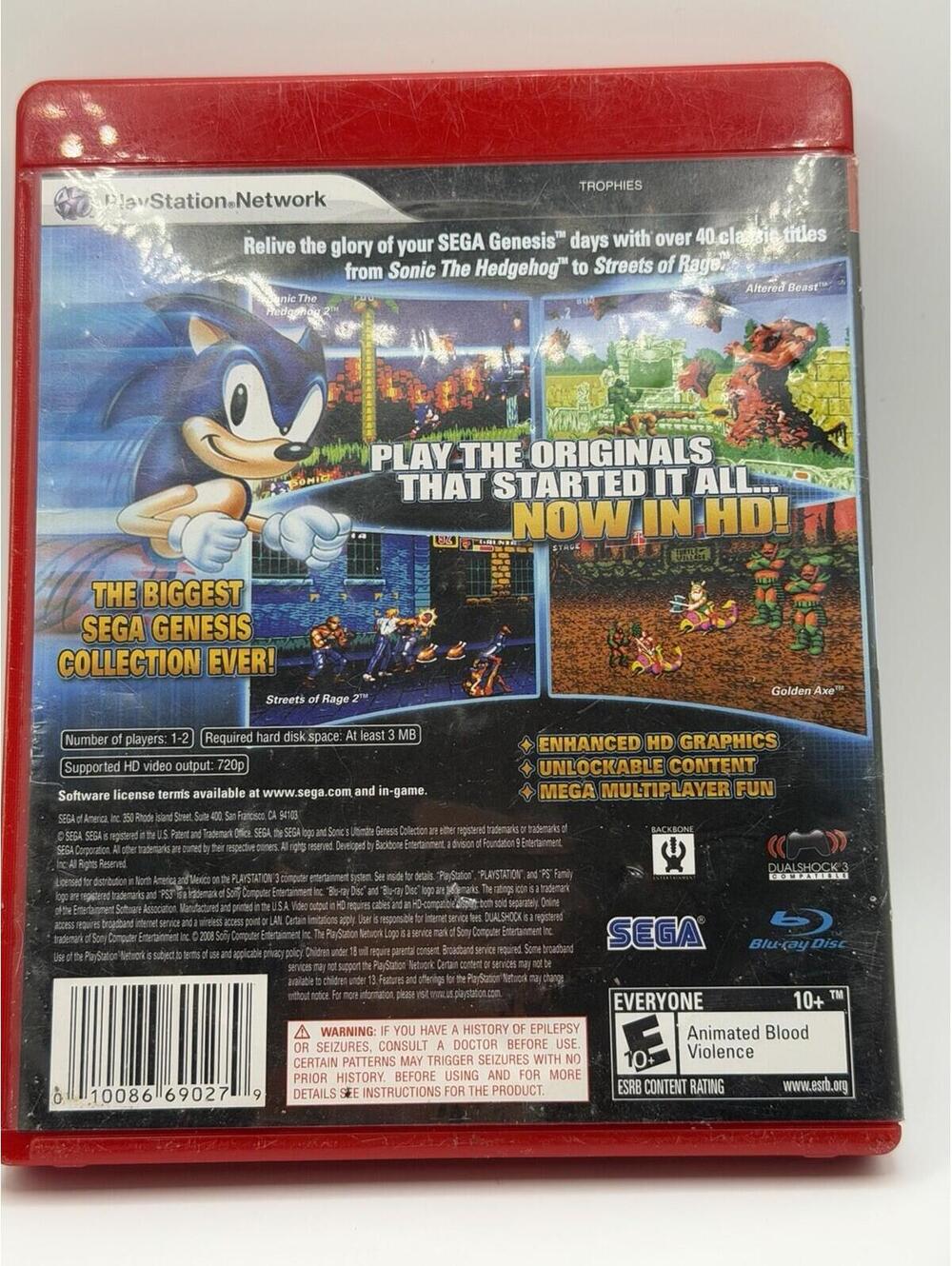 Sonic Ultimate Genesis Collection Sony PS3 Complete CIB SEGA - Picture 2 of 5